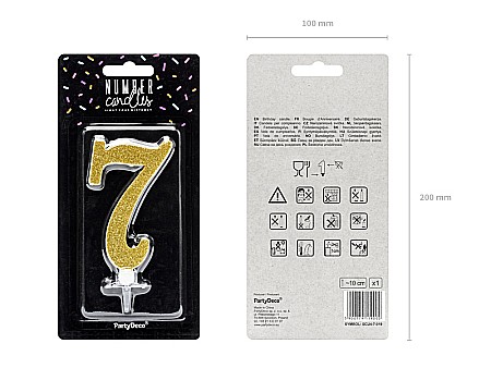 PD LUMANARI TORT Number 7, gold, 10cm SCU4-7-019 [1]