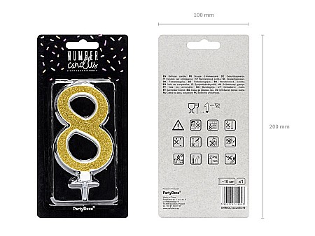 PD LUMANARI TORT Number 8, gold, 10cm SCU4-8-019 [1]