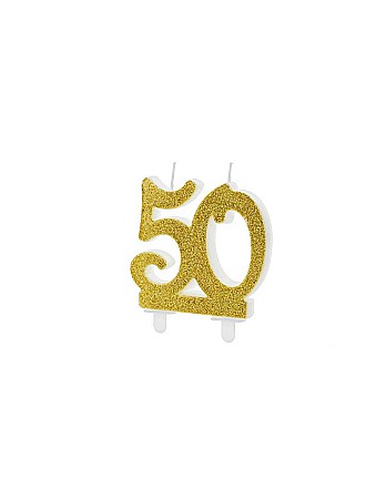 ARTICOLE PARTY - PD LUMANARE TORT Birthday candle, Number 50, gold, 7.5cm SCU5-50-019