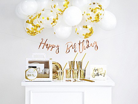 ARTICOLE PARTY - PD SET DECORATIUNI PARTY Birthday, gold 60 piese SET14
