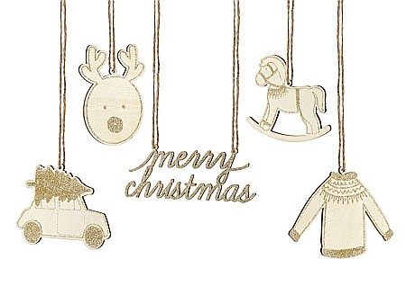 PD DECORATIUNI SUSPENDATE DIN LEMN CU SCLIPICI PENTRU CRACIUN 10/SET ZDD5-100 [1]