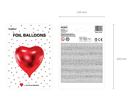 PD BALON FOLIE ALUMINIU Heart, 72*73cm, red FB77M-007 [3]