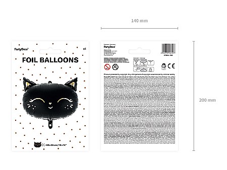 PD BALON FOLIE ALUMINIU Cat, 48x36cm, black FB84 [7]