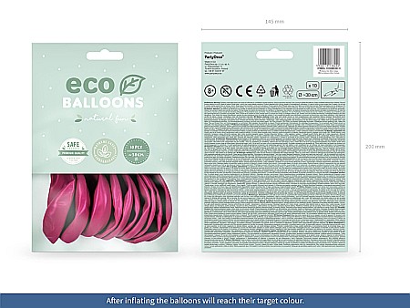 PD BALOANE Eco Balloons 26cm, metallic fuchsia 10/SET ECO26M-080-10 [1]