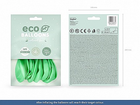 PD BALOANE Eco Balloons 26cm, metallic mint 10/SET ECO26M-103-10 [1]