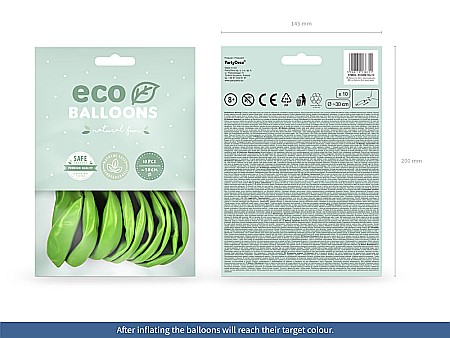 PD BALOANE Eco Balloons 26cm, metallic green apple 10/SET ECO26M-102J-10 [1]