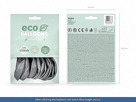 PD BALOANE Eco Balloons 26cm, metallic silver 10/SET ECO26M-018-10 [1]