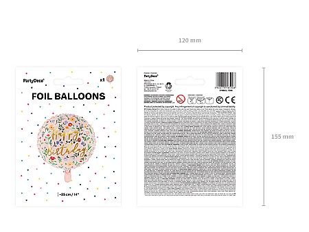 PD BALON FOLIE ALUMINIU Happy Birthday, 35cm, light pink FB48 [4]