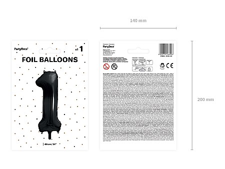 PD BALON FOLIE ALUMINIU Number "1", 86cm, black FB1M-1-010 [4]