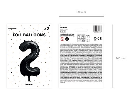 PD BALON FOLIE ALUMINIU Number "2", 86cm, black FB1M-2-010 [2]