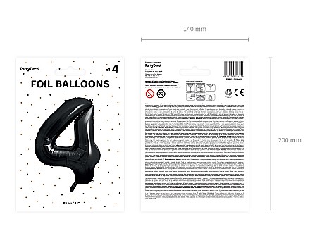 PD BALON FOLIE ALUMINIU Number "4", 86cm, black FB1M-4-010 [2]