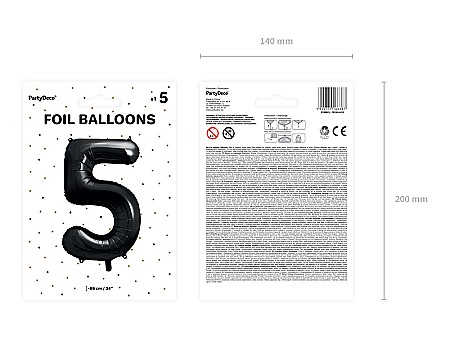 PD BALON FOLIE ALUMINIU Number "5", 86cm, black FB1M-5-010 [2]