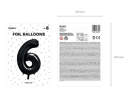 PD BALON FOLIE ALUMINIU Number "6", 86cm, black FB1M-6-010 [2]