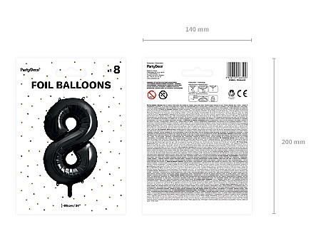 PD BALON FOLIE ALUMINIU Number "8", 86cm, black FB1M-8-010 [2]