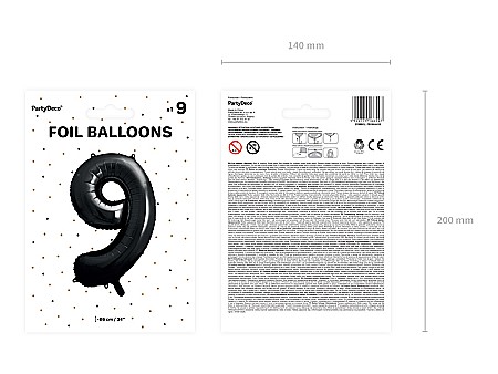 PD BALON FOLIE ALUMINIU Number "9", 86cm, black FB1M-9-010 [2]