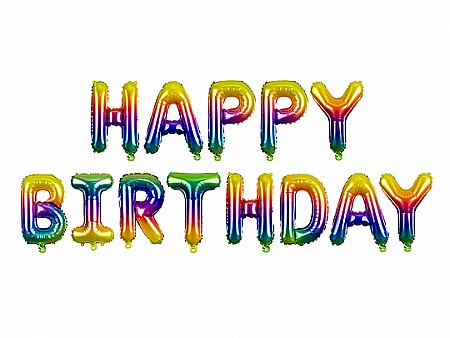 ARTICOLE PARTY - PD BALON FOLIE ALUMINIU Happy Birthday, 340x35cm, rainbow FB71