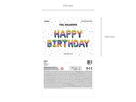 PD BALON FOLIE ALUMINIU Happy Birthday, 340x35cm, rainbow FB71 [2]