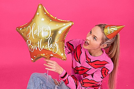 PD BALON FOLIE ALUMINIU& Happy Birthday, 40cm, gold FB93-019 [1]