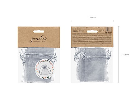 PD SAC ORGANZA, Organza pouches silver, 10cm 10/set WRG5-018-10 [1]