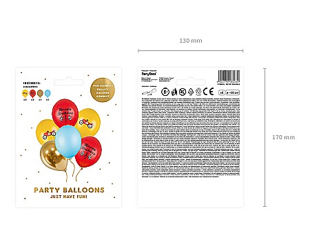 PD BALOANE Balloons 30cm, Happy Birthday, mix of colours 6/SET SB14P-300-000-6 [2]