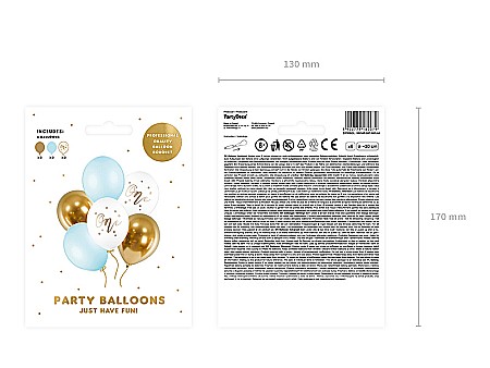 PD BALOANE Balloons 30cm, One, Pastel Light Blue 6/SET SB14P-307-001J-6 [2]