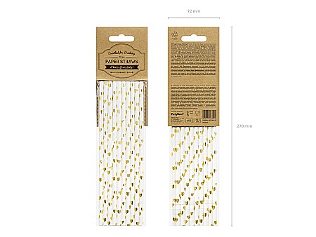 PD PAIE DIN HARTIE PENTRU BAUTURI hearts gold, 19.5cm 10/set SPP7M-019 [3]