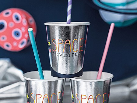 Farfurii/ Pahare/ Servetele/ Paie/ Tacamuri - PD PAHARE CARTON Cups Space Party, 200ml 6/SET KPP48-EU3
