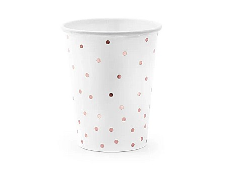 ARTICOLE PARTY - PD PAHARE CARTON Polka Dots, white, 260ml 6/SET KPP53-008-EU3