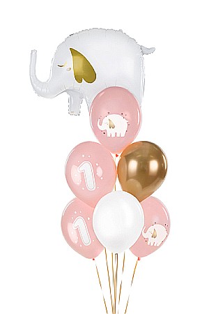 PD BALOANE Balloons 30 cm, One year, Pastel Pale Pink 6/set SB14P-322-081J-6 [1]