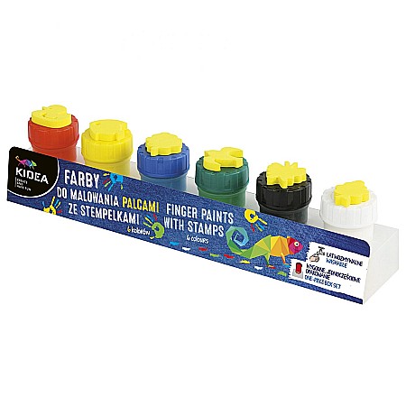 Kit Pictura - DE TEMPERA PENTRU DEGETE CU STAMPILE 6 CULORI KIDEA FDPS6KA