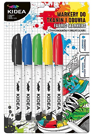 Markere textile - DE MARKER TEXTILE VF ROTUND CULORI INTENSE 5/SET KIDEA MOT5KA