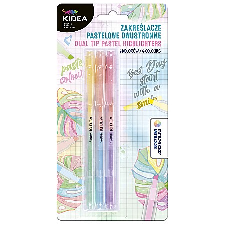 Textlinere - DE MARKER EVIDENTIATOR 2 CAPETE 6 CULORI PASTEL KIDEA ZPD6KKA