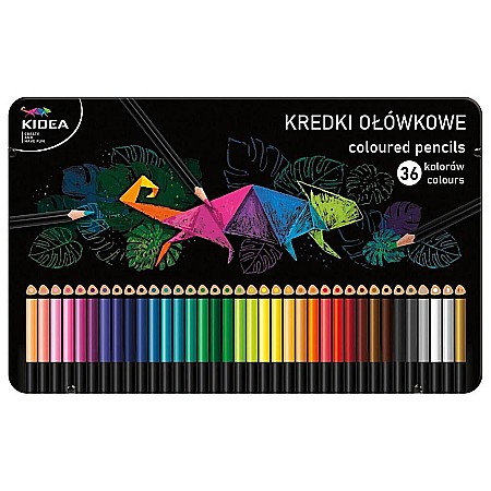 RECHIZITE SCOLARE - DE CREIOANE COLORATE TRIUNGHIULARE CUTIE METAL CULORI INTENSE 36/SET KIDEA KTMP36KA