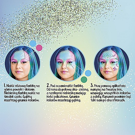 DE SET PICTURA PE FATA CU APLICATOR SI BURETE 4 CULORI GLITTER KIDEA FDTBKA [2]