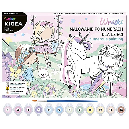Pictura pe numere - DE SET PICTURA PE NUMERE ZANE 30*27CM, 12 CULORI + PENSULA KIDEA OMNWKA