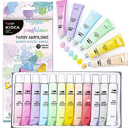 DE VOPSEA ACRILICA 12ML 12 CULORI/SET PASTEL KIDEA FAAP12KA [4]