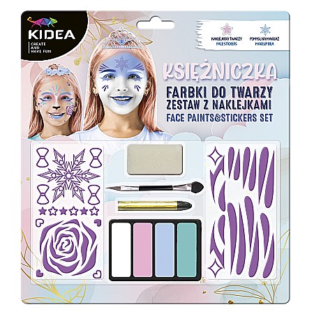 Machiaj, Tatuaje, Masti bal - DE SET PICTURA PE FATA 4 CULORI, CU STICKERE, APLICATOR, BURETE,PRINTESA KIDEA FDTZNKKA