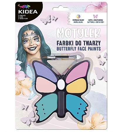 HOBBY - DE SET PICTURA PE FATA CU BURETE SI APLICATOR 7 CULORI FLUTURI KIDEA FDTM8KKA