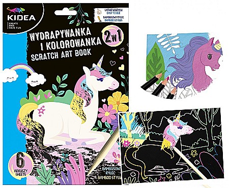 DE CARTE DE COLORAT SCRATCH ART BOOK 6 COLI UNICORN KIDEA WKBKA [2]