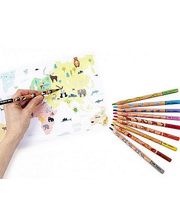 DE CREIOANE COLORATE JUMBO SAFARI 10 CULORI/SET KIDEA KTJS10KKA [1]