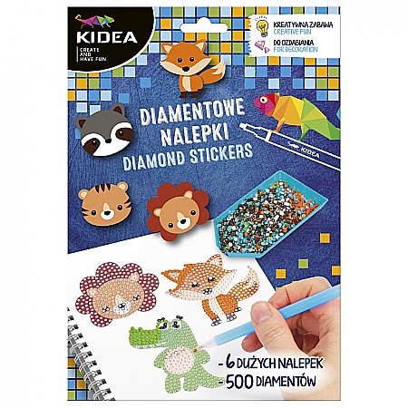 Stickere pt copii - DE STICKERE 6/SET CU DIAMANTE COLORATE ANIMALE KIDEA NDZKA