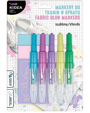 Markere textile - DE MARKERE SPRAY PENTRU TEXTILE 5 CULORI/SET PASTEL SWEET LOVE KIDEA MTSSSW5KA