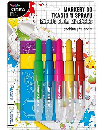 Markere textile - DE MARKERE SPRAY PENTRU TEXTILE 5 CULORI/SET ANIMALS KIDEA MTSSZ5KA