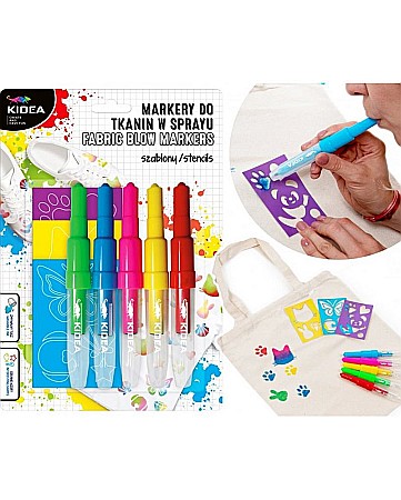 DE MARKERE SPRAY PENTRU TEXTILE 5 CULORI/SET ANIMALS KIDEA MTSSZ5KA [1]