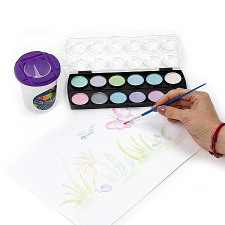 DE ACUARELE 12 CULORI METALICE/SET + PENSULA KIDEA MFA12KKA [1]