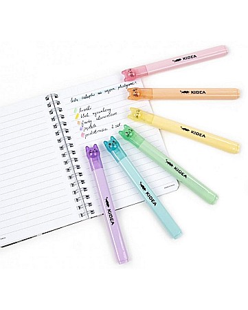 DE TEXTMARKER PISICI 6/SET CULORI PASTEL KIDEA FK6KKA [3]