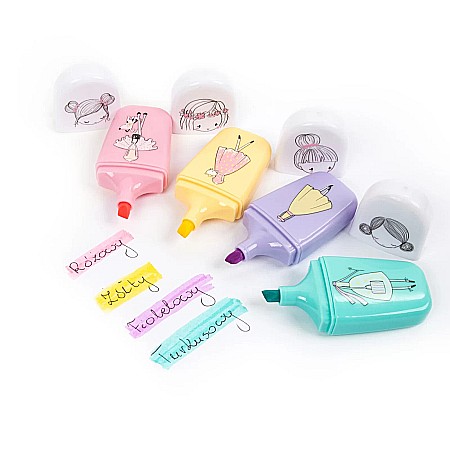 DE TEXTMARKER 4/SET CULORI PASTEL PRINCESS NEW LOOK KIDEA ZKNLKA [2]