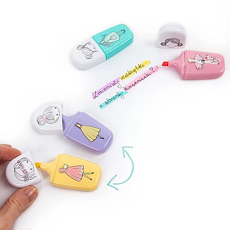 DE TEXTMARKER 4/SET CULORI PASTEL PRINCESS NEW LOOK KIDEA ZKNLKA [3]