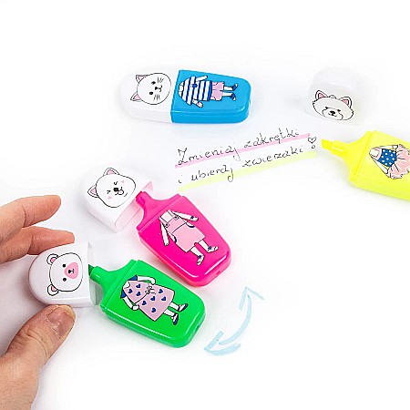 DE TEXTMARKER 4/SET CULORI INTENSE ANIMALE NEW LOOK KIDEA ZZNLKA [3]