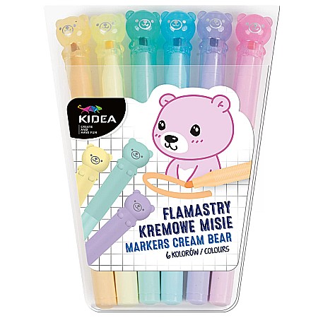 Instrumente pentru scris kids - DE MARKER 6/SET CULORI PASTEL URSULETI KIDEA FKM6KKA